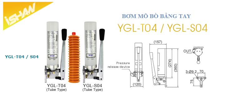 Máy bơm mỡ bò bằng tay YGL-T04-S04